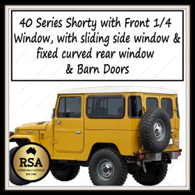 40 Series Late Shorty with Front 1/4, with Sliding Side Window, With Fixed Curved Rear Window & Barn Doors