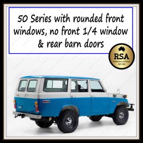 50 Series with Rounded Front Door Corner, with no Front 1/4 Window and Barn Doors