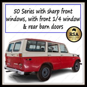 50 Series with Sharp Front Door Corner, with Front 1/4 Window and Barn Doors