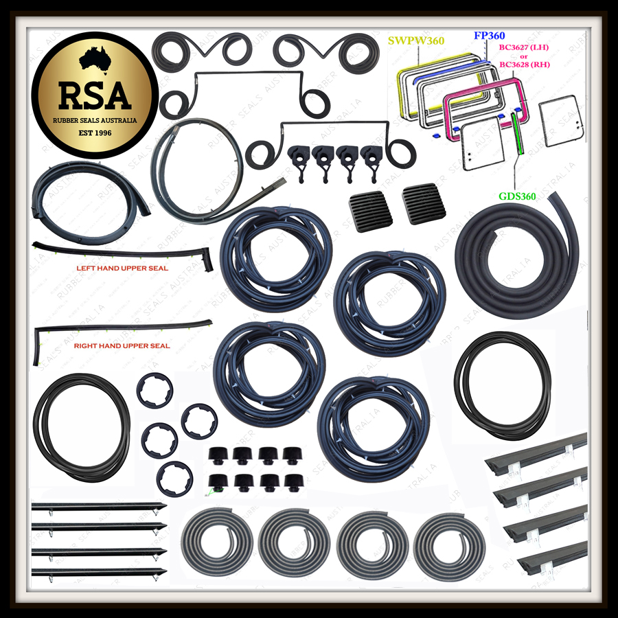 A Rubber Kit Suits Toyota 60 Series Wagon with Front 1/4 Window, Sliding Side Window & Rear Barn Doors