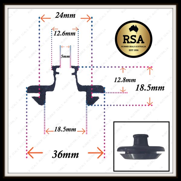 Wiper Motor Harness Grommet (1) suits Toyota Landcruiser 40 Series 1972 - 1984 - Image 2