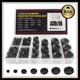 Rubber Grommet Kit - Grab Pack 170pcs - Drill Hole Sizes M7.14 to M25.4