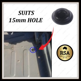 Tub Drain Hole Grommet 15mm Front or Rear (1) suits Toyota 40 Series Landcruiser 1964-1984
