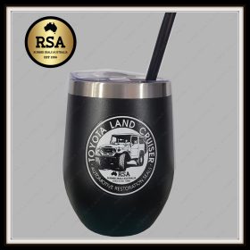 Landcruiser Tumbler -12 oz Stainless Steel Metal Insulated Powder Coated Coffee Mug Wine Tumbler with Lid and Straw