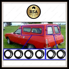 Cargo Bay & Barn Door Glass Seal Set (6) suits Ford XD XE XF XG XH Panel Van  (does not suit 9mm police vans glass)
